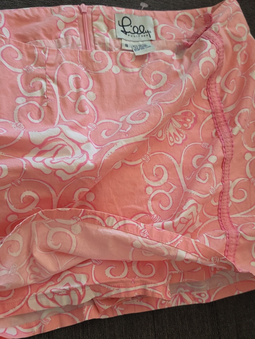 Lilly Pulitzer Pink and White Mini Skirt